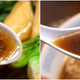 Unsaturated fats, such as vegetable oil (left) create bright shiny lenses of fat, while saturated fats (right) have a duller appearance.
